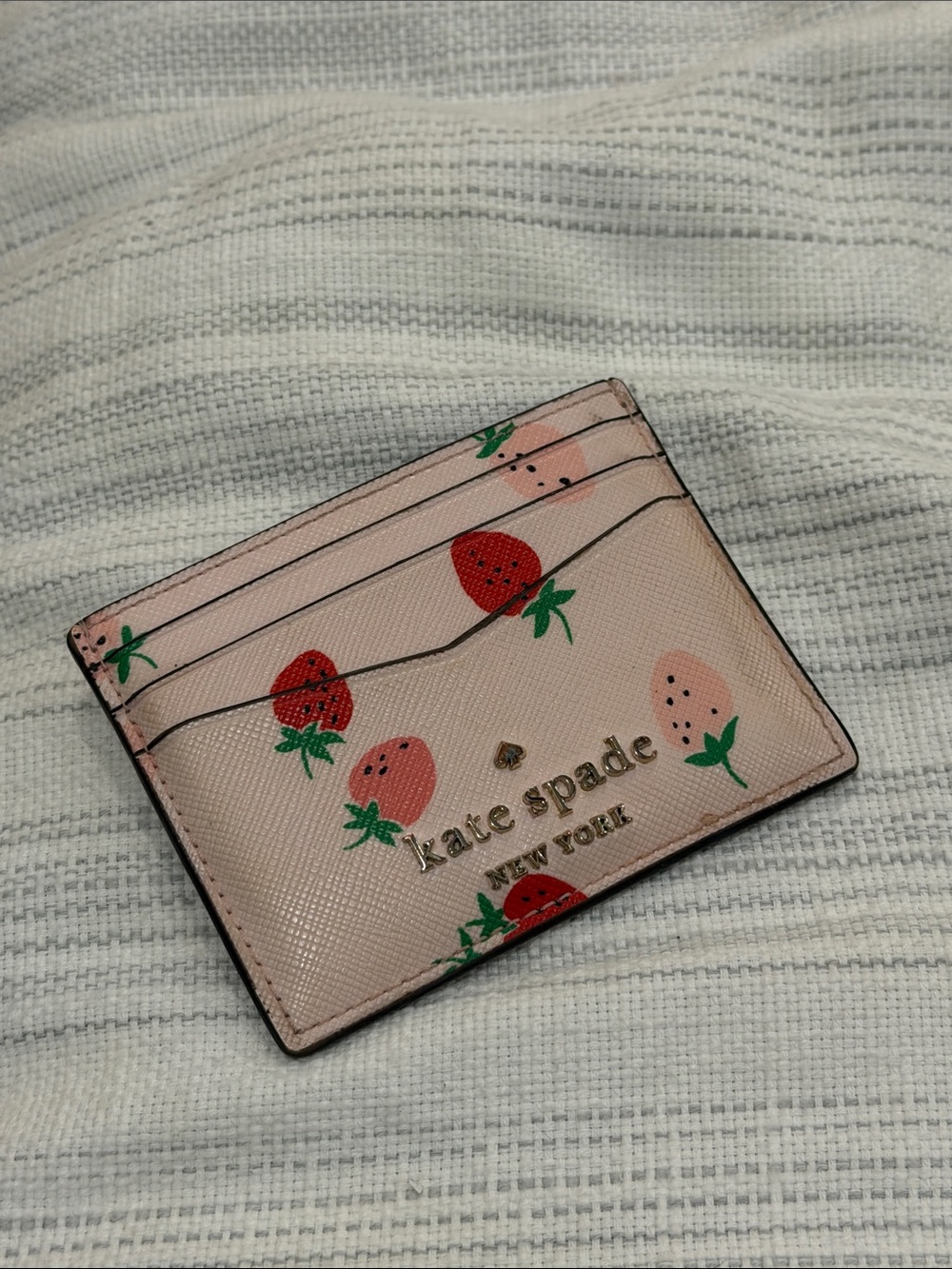 kate spade Pink Strawberry Print Card Case